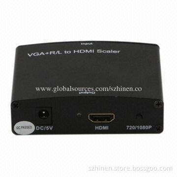 2013 Hot-sale High-quality VGA + R/L to HDMI Scalar Converter with 1,920 x 1,080 Pixels Resolution